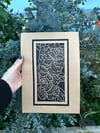 Peony Linocut Print by Darkmaa