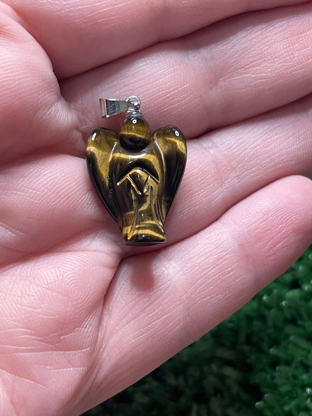 Image of Tigers eye angel pendant 