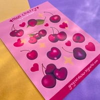 Image 1 of Mon Cherry Sticker Sheet