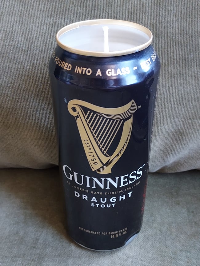 Guinness Draught Stout Beer Can Candle