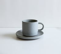 Image 2 of Set of 2 cups and saucers, glazed in Storm