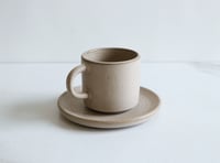 Image 3 of Set of 2 cups and saucers, glazed in Dune
