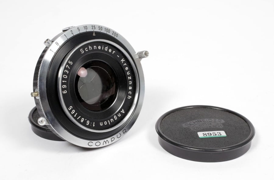 Image of Schneider Angulon 165mm F6.8 in Compur #2 wide angle lens for 8X10 #8953