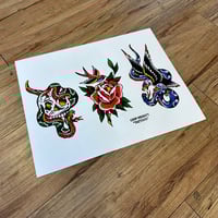 SKULL, EAGLE, ROSE (ORIGINAL PAINTING)