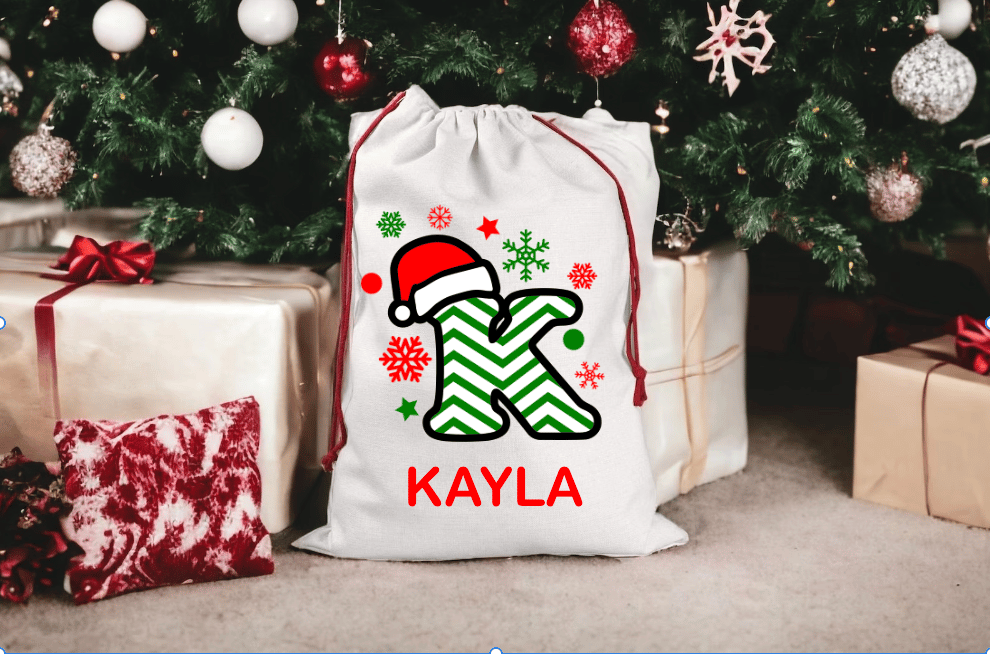 Image of Santa Sack Drawstring Letter