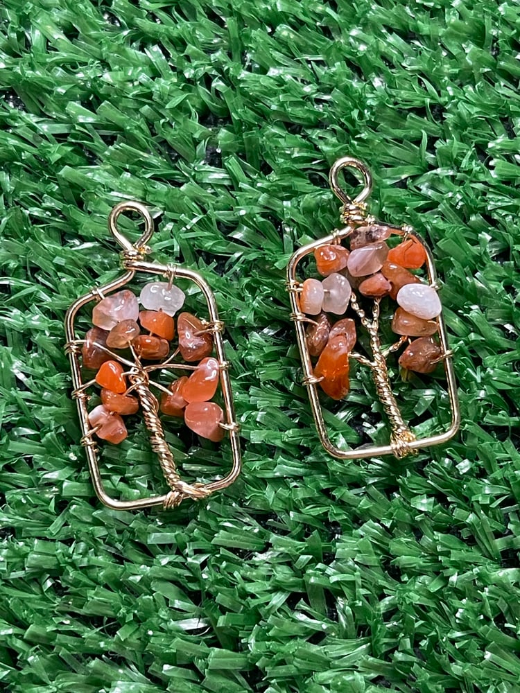 Image of Carnelian wire wrapped pendant 