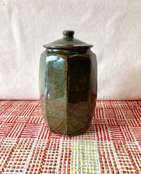 Image 1 of Tall Green Lidded Jar