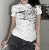 Retro Graphic Crop Top Y2K