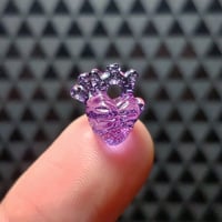 Miniature Layered "I Love Purple" Anatomical Heart Pendant MIN3