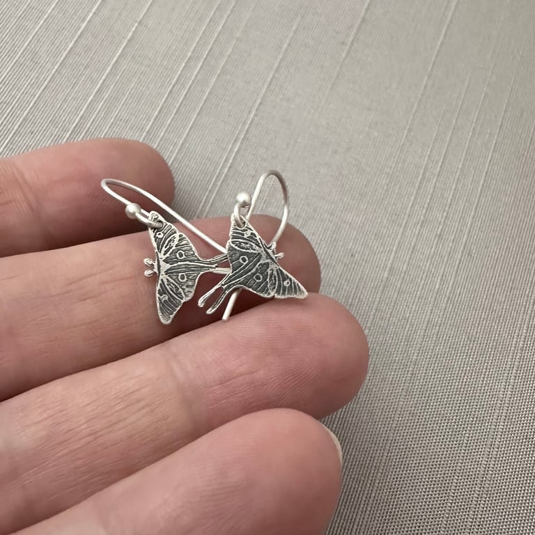 Tiny Luna Moth Earrings Image 2