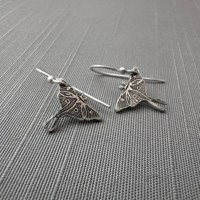 Tiny Luna Moth Earrings