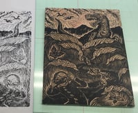 Image 4 of A sound of thunder - woodcut print 
