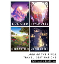 Image 3 of Lord of the Rings Tolkien Travel Destination Prints