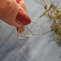 Image 1 of Silver Hand Made Heart Earrings Small - (MJ001)