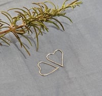 Image 2 of Silver Hand Made Heart Earrings Small - (MJ001)