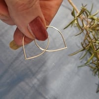 Image 1 of Silver Hand Made Petal Earrings Large- (MJ004)