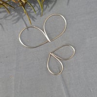 Image 3 of Silver Hand Made Petal Earrings Large- (MJ004)