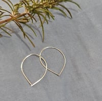 Image 2 of Silver Hand Made Petal Earrings Large- (MJ004)