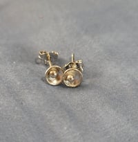 Image 2 of Silver Hand Made Flower Stud Earrings - (MJ008)