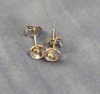 Image 3 of Silver Hand Made Flower Stud Earrings - (MJ008)