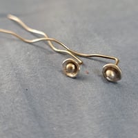 Image 2 of Silver Hand Made Flower Threader  Earrings Long - (MJ009)