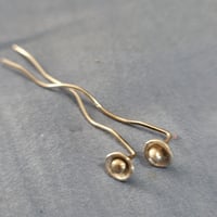 Image 3 of Silver Hand Made Flower Threader  Earrings Long - (MJ009)