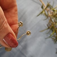 Image 1 of Silver Hand Made Flower Threader  Earrings Long - (MJ009)
