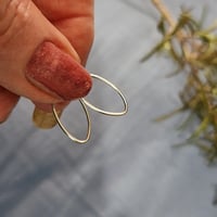 Image 1 of Silver Hand Made Fish Open Hoop Earrings - (MJ010)
