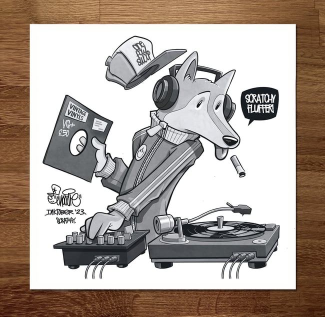 Scratchy - Inktober Print