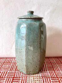 Image 1 of Tall Faceted lidded jar