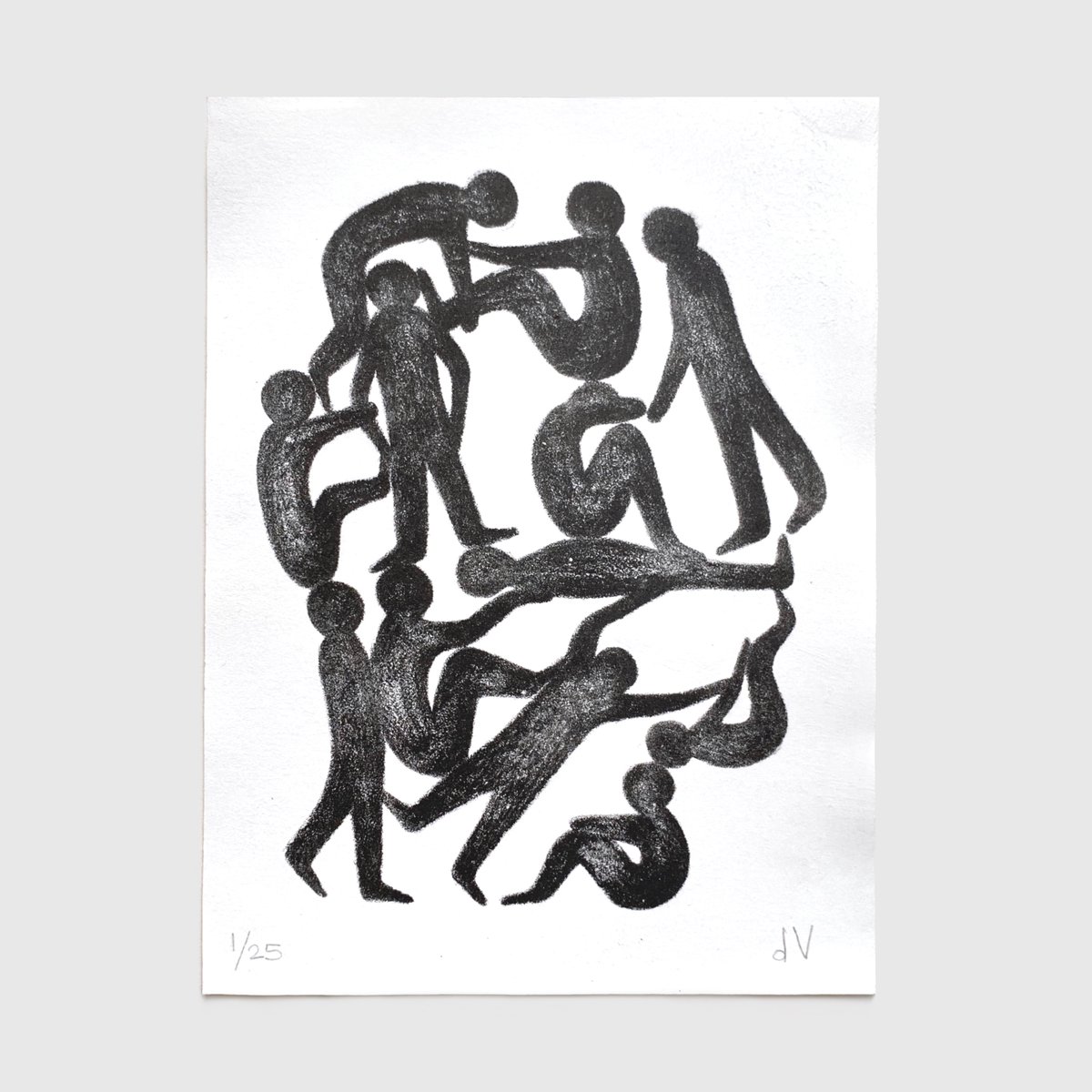 Image of Lithography 15 x 20 cm ‘Pas Tout Seul’