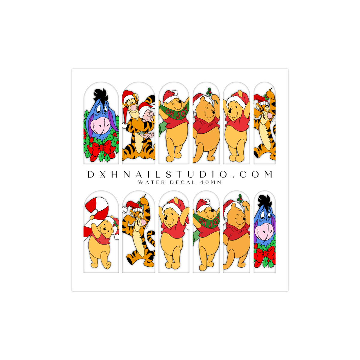 Christmas Nails Winnie The Pooh Water Decals