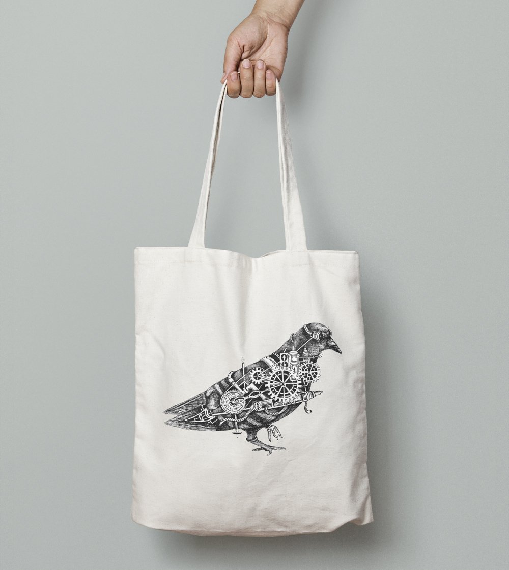 Pigeon In Hand Tote Bag by PsychoShadow ART - Pixels
