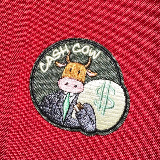 Image of Cash Cow embroidery badge