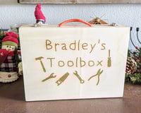 Image 1 of Personalized Wooden Toolbox Set 