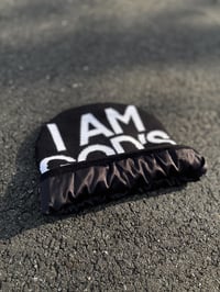 Image 5 of “I AM GOD’S CHILD” Satin Lined Black Beanie