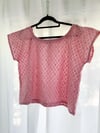 Ready Made Pink Broderie Anglaise Cropped T Top with Free Postage
