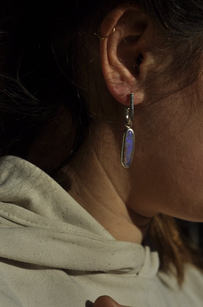 Image of Pipe Opal Hoops 
