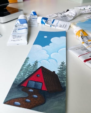Red A-Frame Bookmark