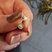 Image 1 of Silver Hand Made Flower Stud Earrings - (MJ008)