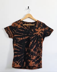 Image 1 of WHIRLING EYE Goth-friendly tie dye reverse dye black short sleeve tee