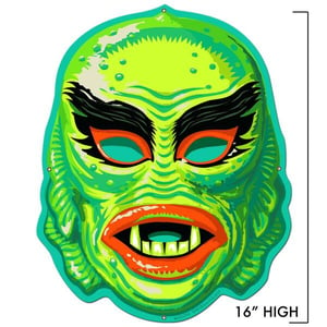 Image of Fish Face Mask Metal Sign