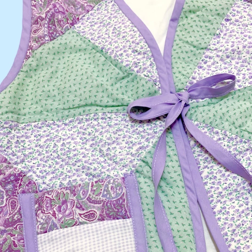 Image of Quilt Vest — Lilac Mint Diamond