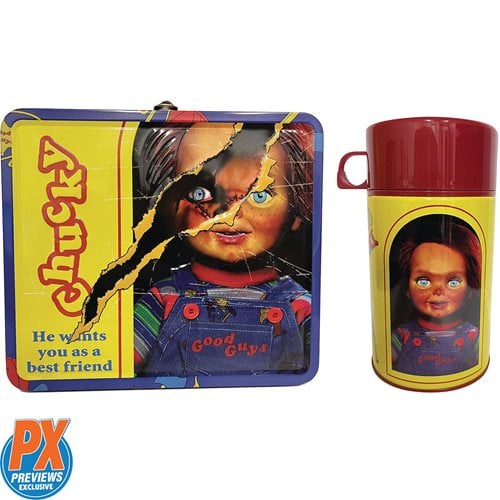 Image of Child's Play Chucky Tin Titans Lunch Box with Thermos - Previews Exclusive