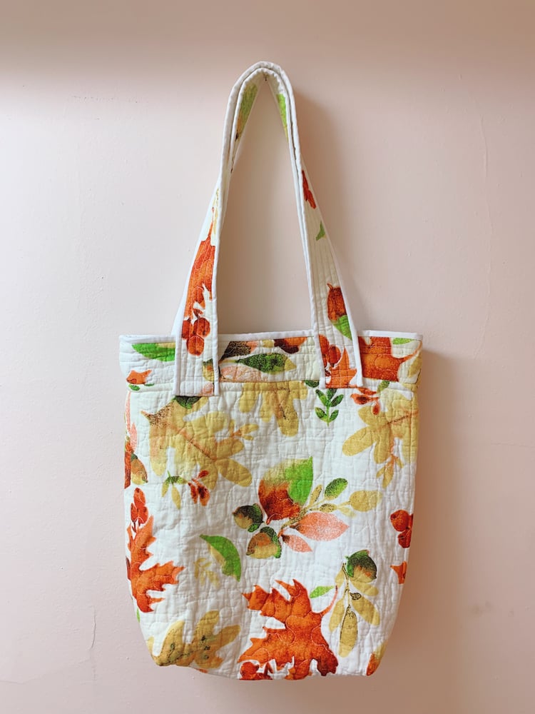 Image of Quilted Tote Bag — Autumn Leaves