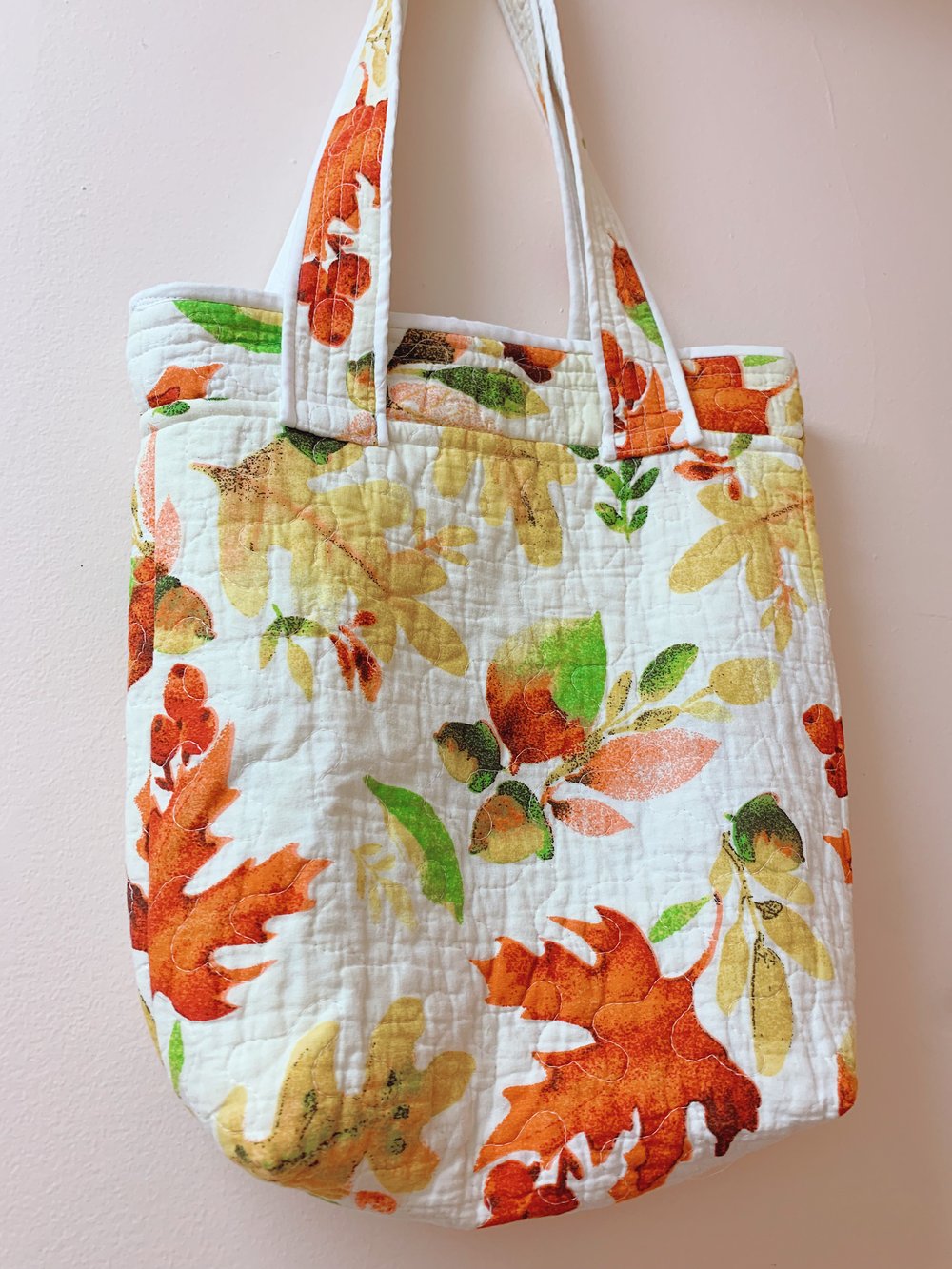 Image of Quilted Tote Bag — Autumn Leaves