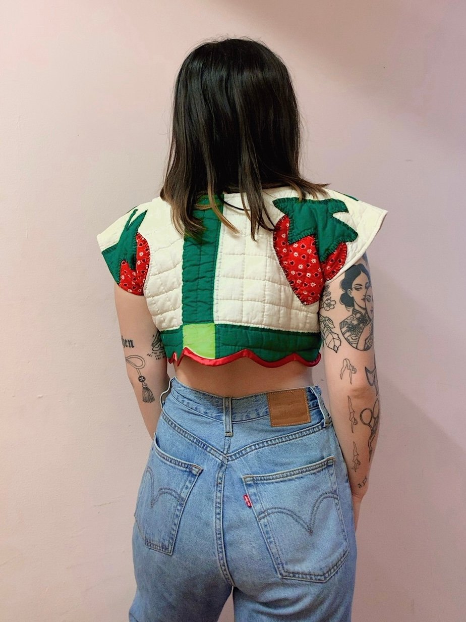 Image of Quilted Crop Top — Strawberry Babe
