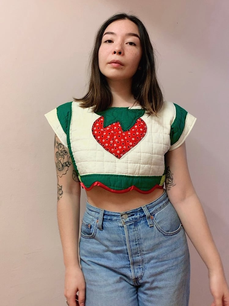 Image of Quilted Crop Top — Strawberry Babe