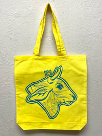 PRETTY BOY TOTE BAG (Lemon Yellow + Blue Vinyl)