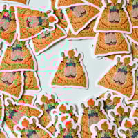 Image 2 of Orange Onsen Capybara Clear Vinyl Sticker